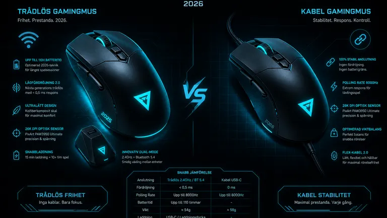 Trådlös Gamingmus 2026 — Polling eller Sensor? | GamerRigg