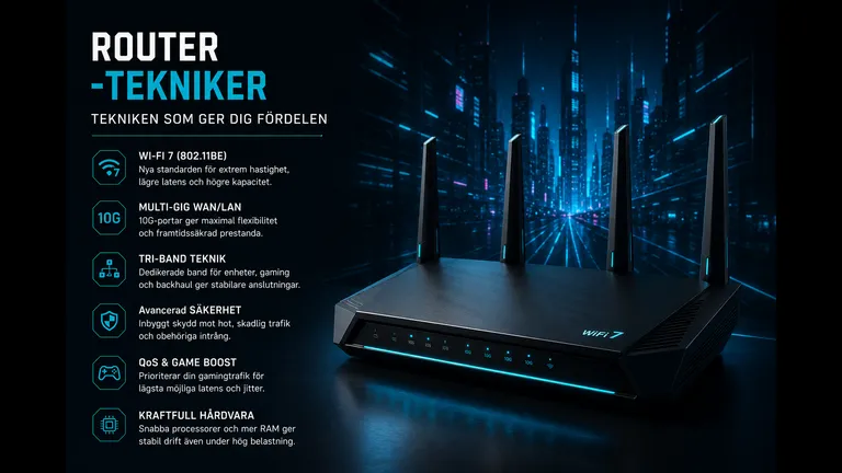 Tekniken bakom en gaming-router 2026 — WiFi 7, MLO, 6 GHz-bandet och 2.5G LAN i översikt