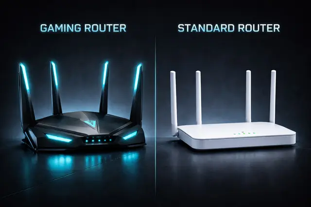 Gaming-router vs standardrouter — design och funktionsskillnader visualiserade