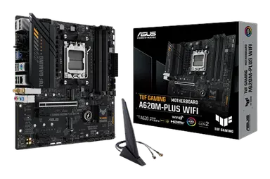 ASUS TUF GAMING A620M-PLUS WIFI - Bästa budget Gaming-moderkort 2026 - betyg 8/10